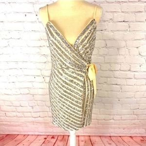 Sequin wrap dress NWOT